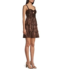 Honey and Rosie Sweetheart Neck Sleeveless Pleated A-Line Dress