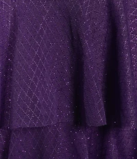 Honey and Rosie Sweetheart Off Shoulder Mesh Drape Ruffle Skirt Dress