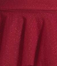 Honey and Rosie Sweetheart Off Shoulder Mesh Drape Ruffle Skirt Dress