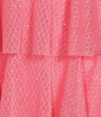 Honey and Rosie Sweetheart Off Shoulder Mesh Drape Ruffle Skirt Dress