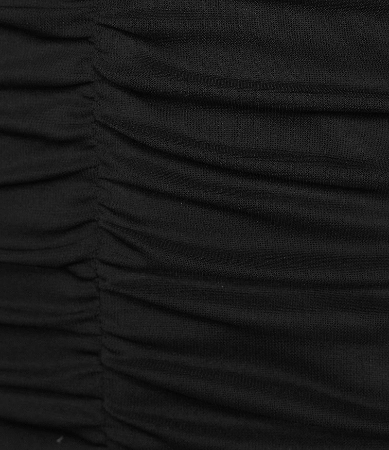 Honey and Rosie Tank Strap V-Neckline Fitted Midi Shirred Dress