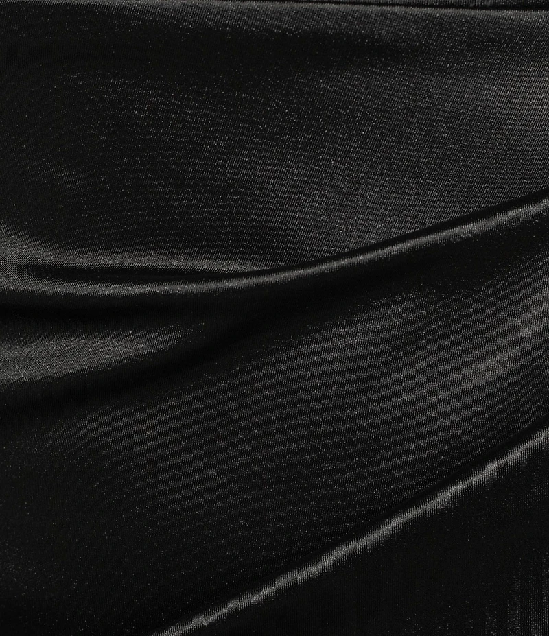 Honey and Rosie V-Neck Corseted Pleated Envelope Front Lace Up Back Midi Dress