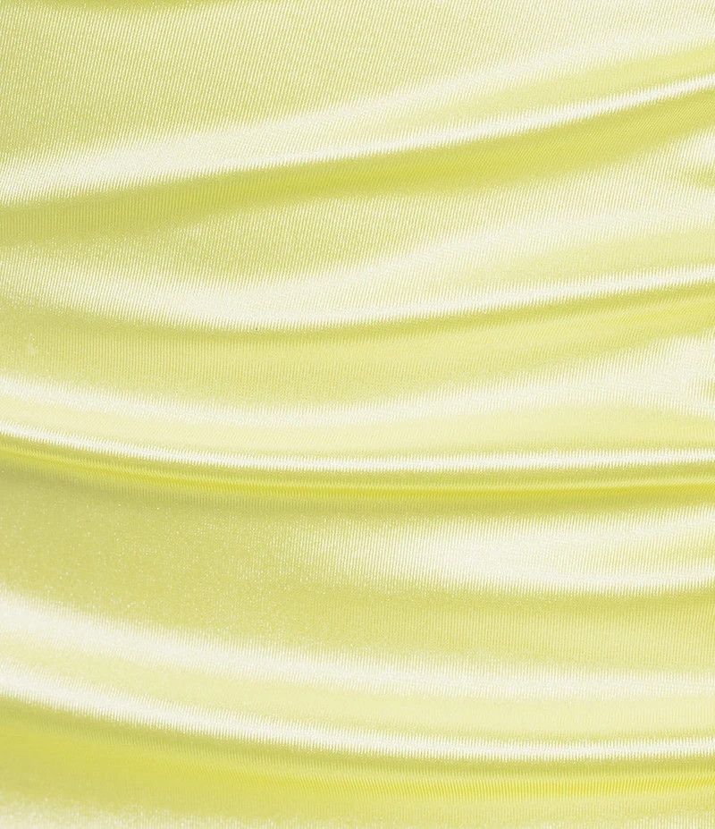 Honey and Rosie V-Neck Halter Shirred Lace Up X-Back Long Dress