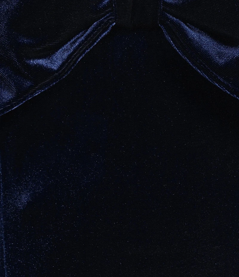 Honey and Rosie Velvet Bow Front Fit And Flare Dress
