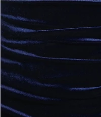 Honey and Rosie Velvet Drape Neck Ruched Bodycon Dress
