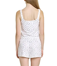 HONEYDEW Blissful Ditsy Floral Print Sleeveless Square Neck Shorty Pajama Set