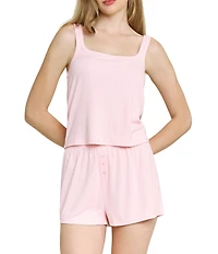 HONEYDEW Blissful Solid Sleeveless Square Neck Shorty Pajama Set