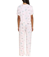 Honeydew Intimates All American Butterfly Print Tee & Pant Jersey Knit Pajama Set