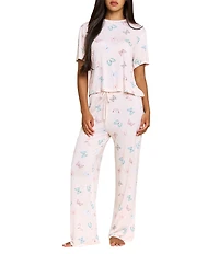 Honeydew Intimates All American Butterfly Print Tee & Pant Jersey Knit Pajama Set