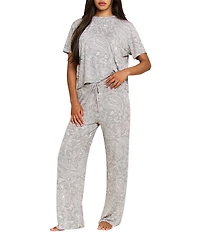 Honeydew Intimates All American Paisley Print Tee & Pant Jersey Knit Pajama Set