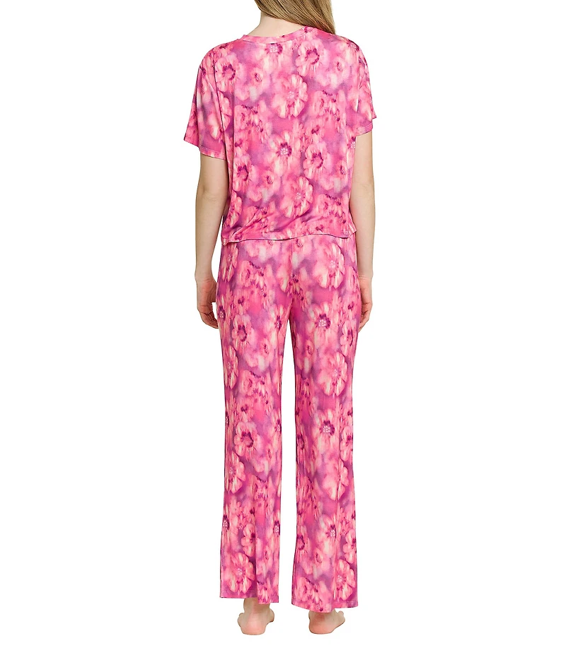 Honeydew Intimates All American Rose Bloom Floral Print Tee & Pant Pajama Set