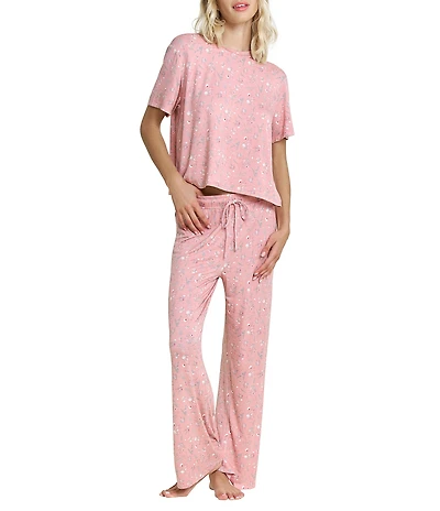 Honeydew Intimates All American Rose Bloom Floral Print Tee & Pant Pajama Set