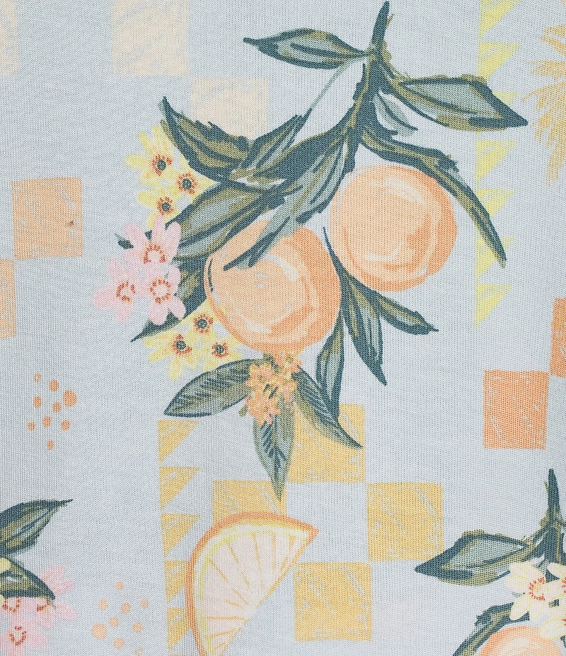 Honeydew Intimates Dream Knit Citrus Check Print Sleeveless Crew Neck Shorty Pajama Set