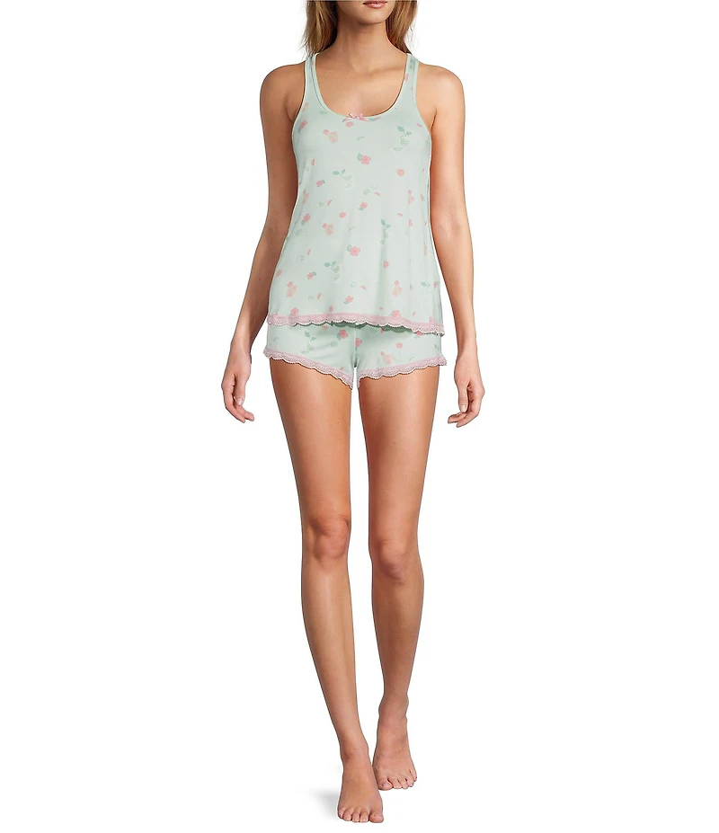 Honeydew Intimates Dream Knit Drink Print Sleeveless Crew Neck Shorty Pajama Set