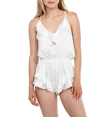 Honeydew Intimates Forever Mine Satin V-Neck Ruffle Flounce Teddy
