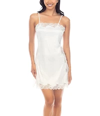 Honeydew Intimates Garden Of Eden Satin Snake Print Lace Hem Sleeveless Chemise