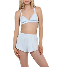 HONEYDEW Intimates Love Story Stretchy Satin Bralette & Shorty Set