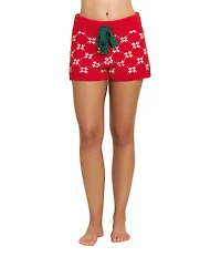 Honeydew Intimates Snow Angel Chenille Fair Isle Print Coordinating Sleep Short