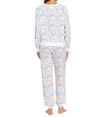 Honeydew Intimates Star Seeker Lounge Knit Holiday Lights Print Top & Jogger Holiday Pajama Set