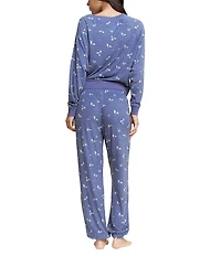 Honeydew Intimates Star Seeker Lounge Knit Holly Print Top & Jogger Holiday Pajama Set