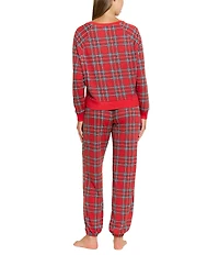 Honeydew Intimates Star Seeker Lounge Knit Plaid Print Top & Jogger Holiday Pajama Set