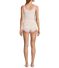 HONEYDEW Mellow Out Heart Print Sleeveless V-Neck Jersey Knit Shorty Pajama Set