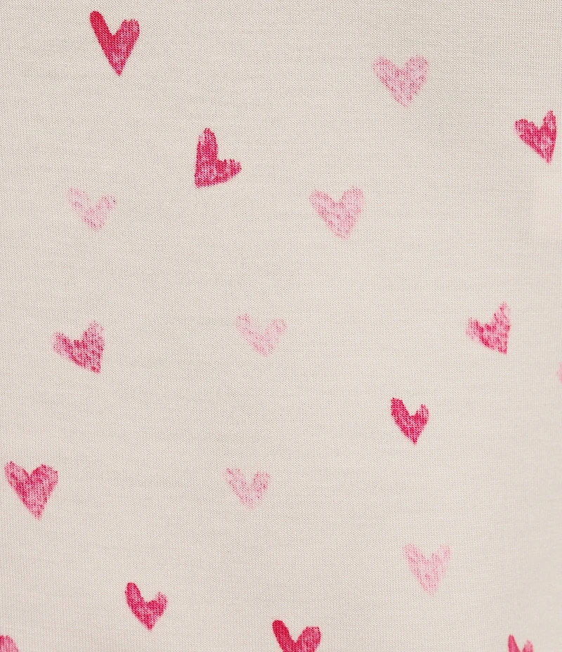 HONEYDEW Mellow Out Heart Print Sleeveless V-Neck Jersey Knit Shorty Pajama Set