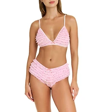 HONEYDEW Rumba Mesh Tiered Ruffled Heart Print Cheeky Hipster Panty
