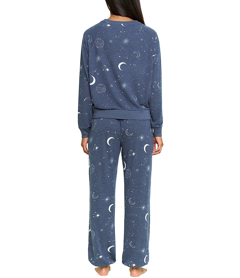 HONEYDEW Star Seeker Lounge Knit Celestial Print Top & Joggers Pajama Set