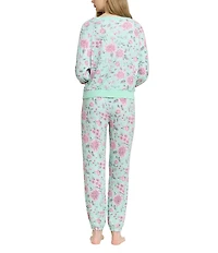 HONEYDEW Star Seeker Lounge Knit Floral Print Top & Joggers Pajama Set