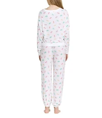 HONEYDEW Star Seeker Lounge Knit Macaron Print Top & Joggers Pajama Set