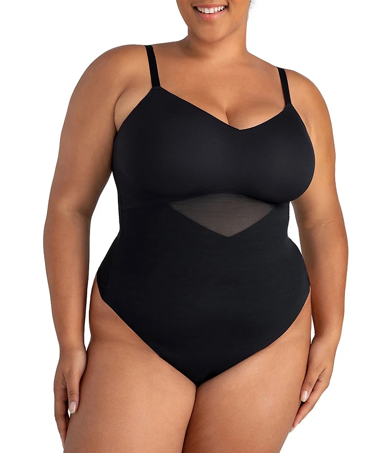 Honeylove Plus Size Cami Thong Bodysuit