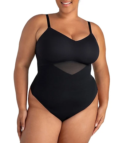 Honeylove Plus Size Cami Thong Bodysuit