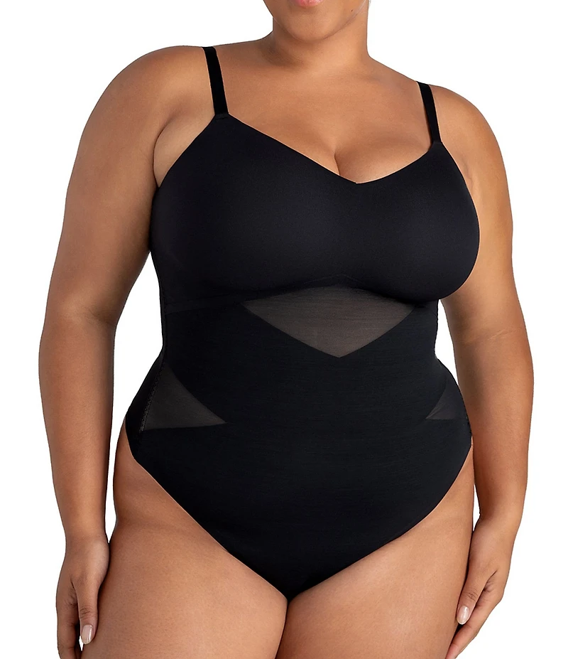 Honeylove Plus Size Cami Thong Bodysuit