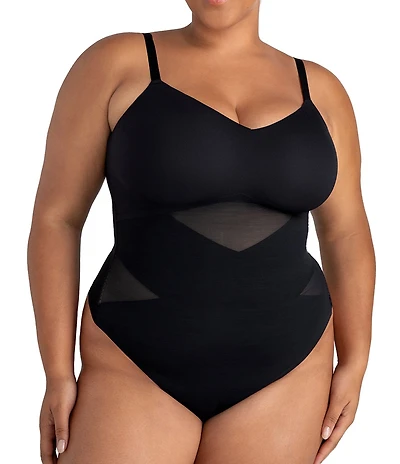 Honeylove Plus Size Cami Thong Bodysuit