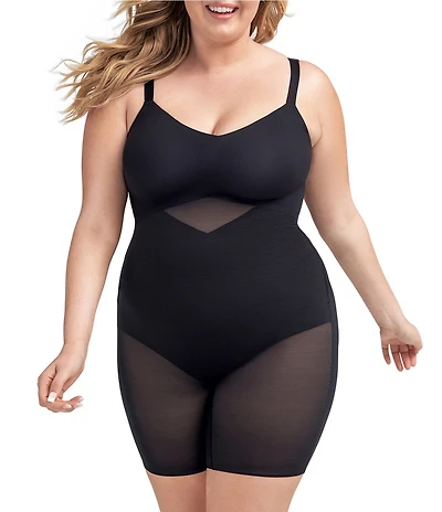 Honeylove Plus Size Mid-Thigh Bodysuit