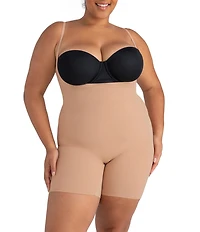 Honeylove Plus Size Open-Bust Mid-Thigh Bodysuit