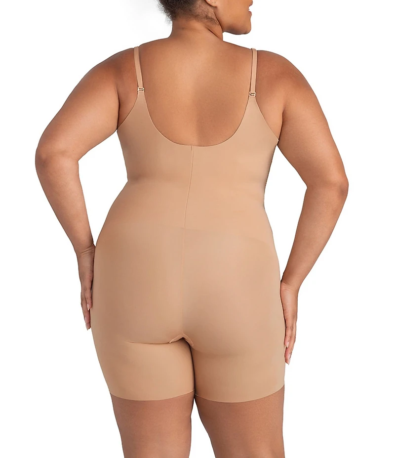 Honeylove Plus Size Open-Bust Mid-Thigh Bodysuit