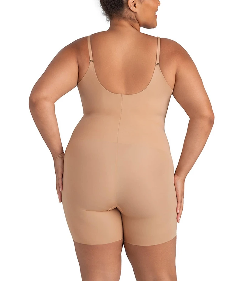 Honeylove Plus Size Open-Bust Mid-Thigh Bodysuit