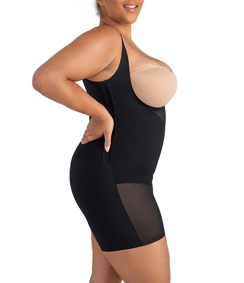 Honeylove Plus Size Open-Bust Mid-Thigh Bodysuit