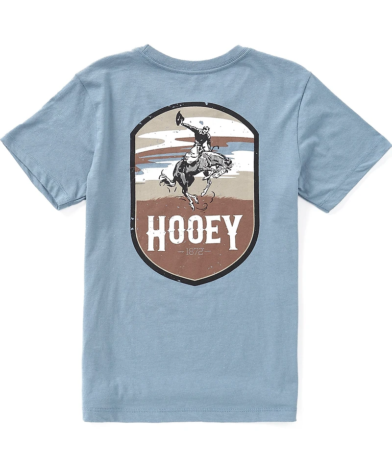 Hooey Big Boys Short Sleeve Cheyenne Dark Denim Blue T-Shirt
