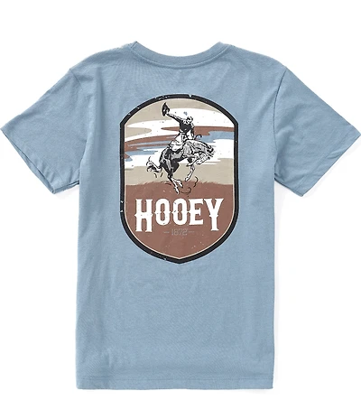 Hooey Big Boys Short Sleeve Cheyenne Dark Denim Blue T-Shirt