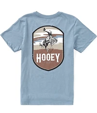 Hooey Big Boys Short Sleeve Cheyenne Dark Denim Blue T-Shirt