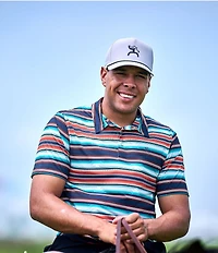 Hooey Drive Stripe Print Short Sleeve Performance Polo Shirt