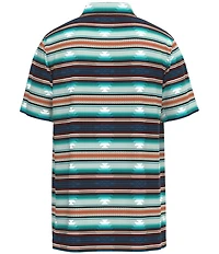 Hooey Drive Stripe Print Short Sleeve Performance Polo Shirt