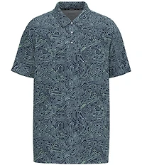 Hooey Drive Topography Print Short Sleeve Polo Shirt