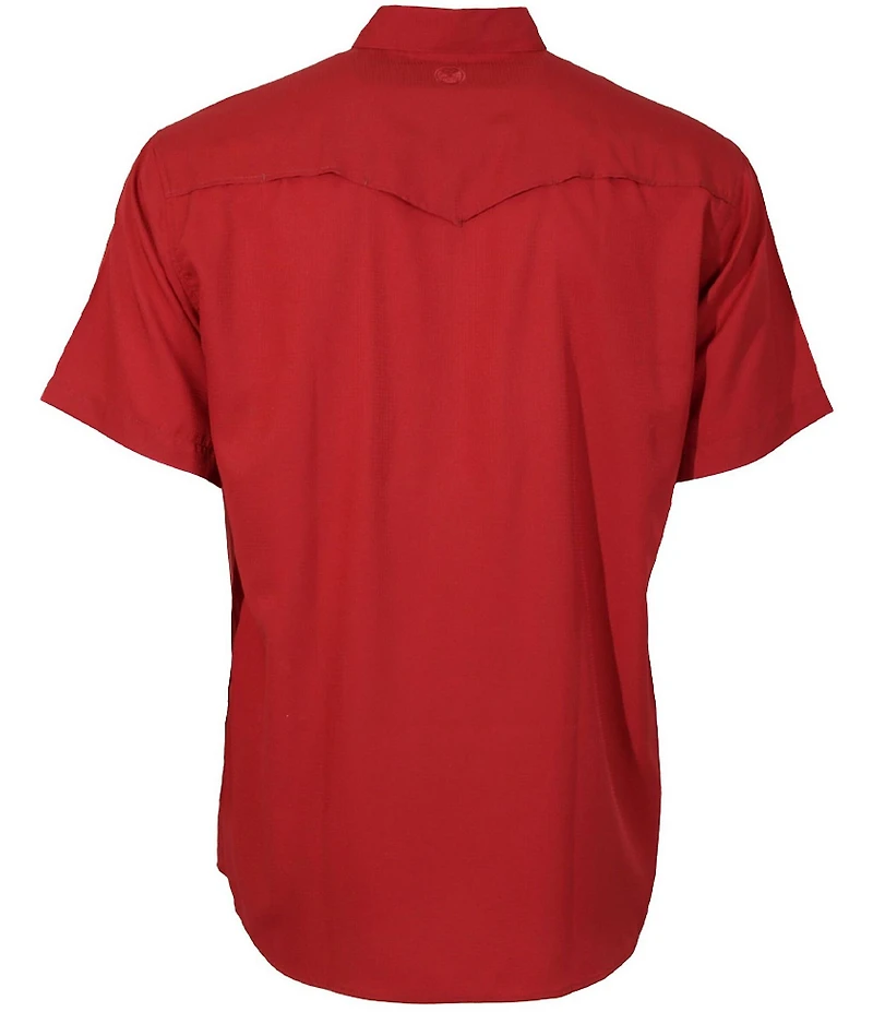 Hooey Short Sleeve SOL Solid Red Traditional Western Pearl Snap Shirt