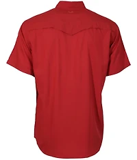 Hooey Short Sleeve SOL Solid Red Traditional Western Pearl Snap Shirt