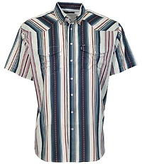 Hooey Short Sleeve Sol Stripe Pearl Snap Shirt