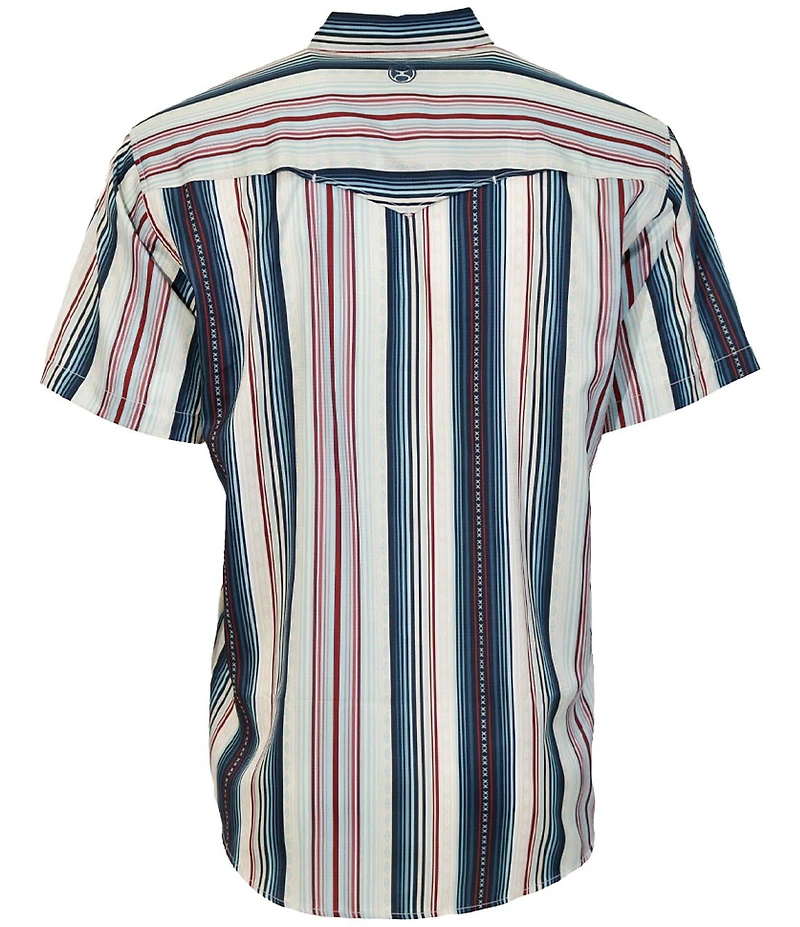 Hooey Short Sleeve Sol Stripe Pearl Snap Shirt